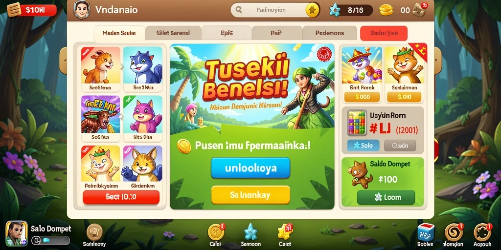 Tampilan karakter dan leaderboard yang menarik.