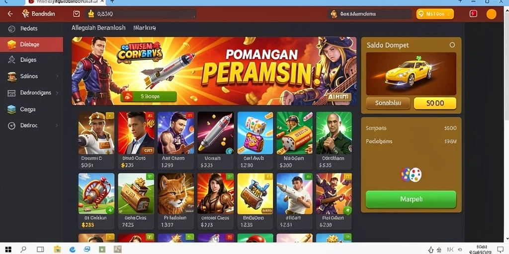 Tangkapan layar tampilan awal permainan yang penuh warna.