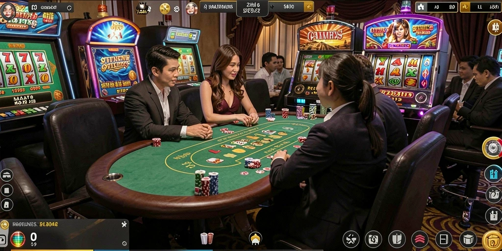 Screenshot fitur permainan Texas Hold'em yang menarik.
